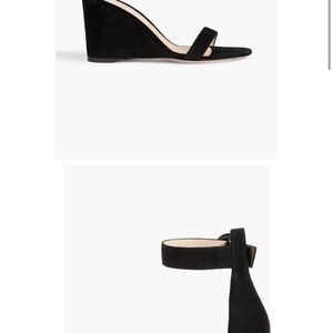Designer Black Suede Wedge Sandals